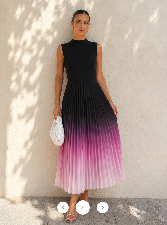 Commense Dresses & Skirts - NWT Commense Sleeveless Pleated Gradient Midi Dress Sz Sz XL